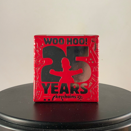 Front of the Kidrobot Simpsons 25 Years Anniversary keychain blind box