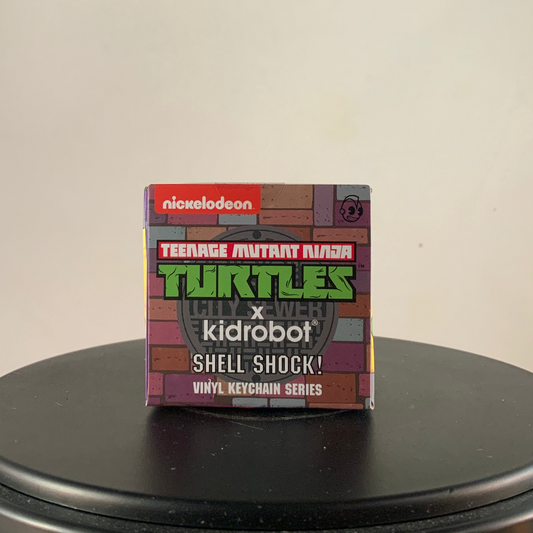 Front of the Kidrobot Teenage Mutant Ninja Turtles vinyl keychain blind box